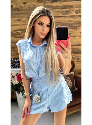 Комплект сатен dulce в синьо